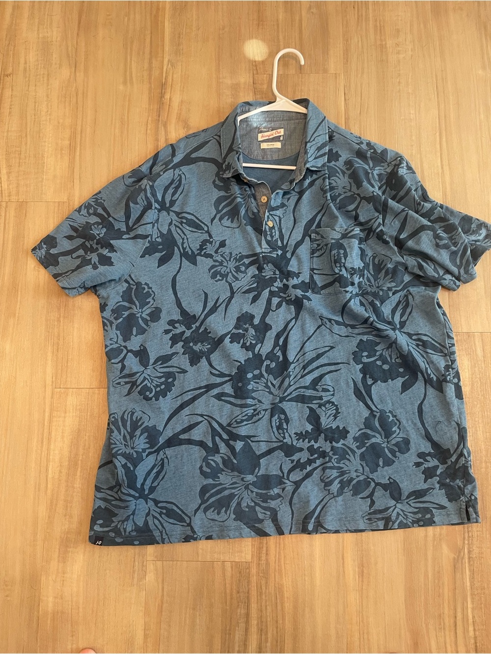 johnnie-O Blue Floral Print Polo